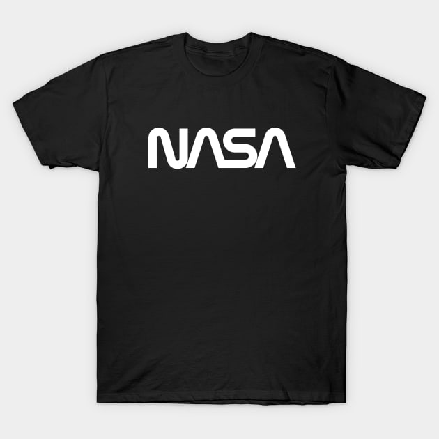 Vintage plain white NASA Worm logo T-Shirt by stickerfule